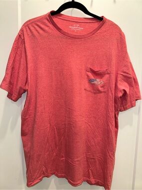 Vineyard Vines Heathered Coral Short Sleeve Pocket Tee